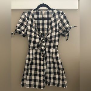 BEC + BRIDGE black/white checkered gingham print dress